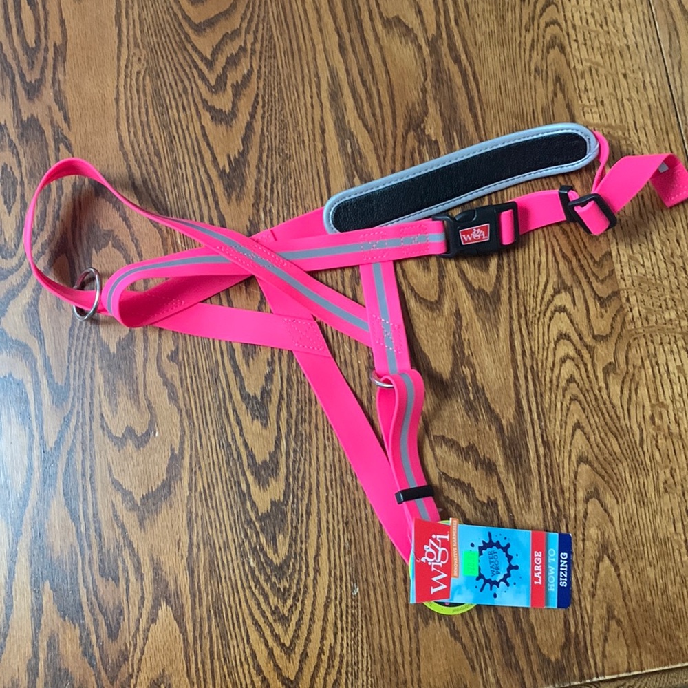 large rubber waterproof adjustable dog harness